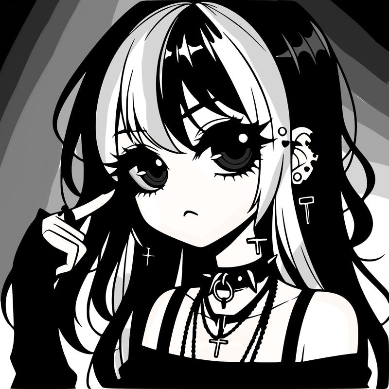 goth anime girl