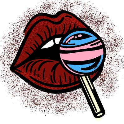 lips with lolipop