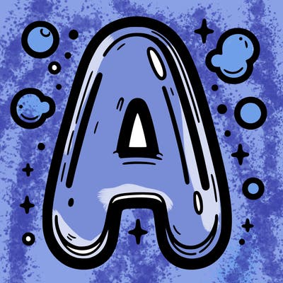 a bubble letter a