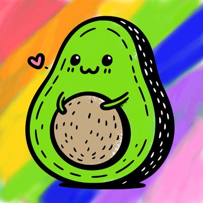 an avocado hugging an avocado