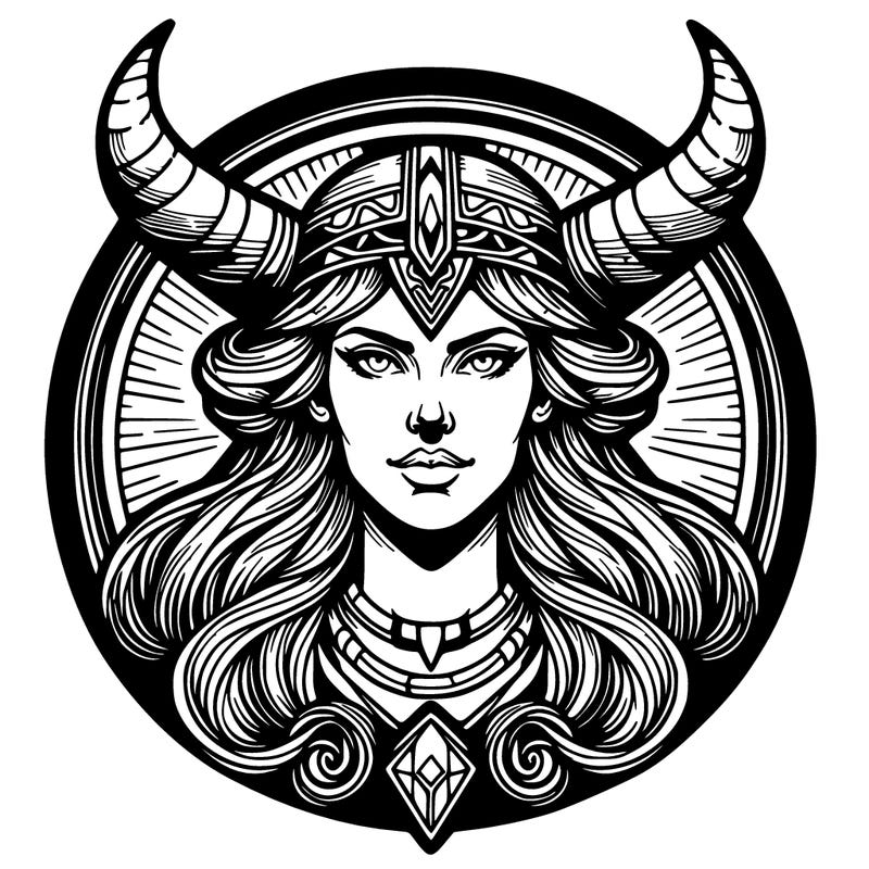 realistic valhalla goddess  symbol