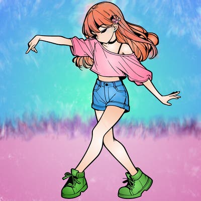 realistic girl danceing