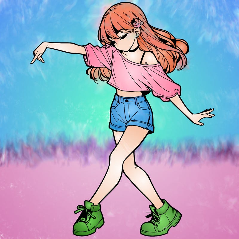 realistic girl danceing