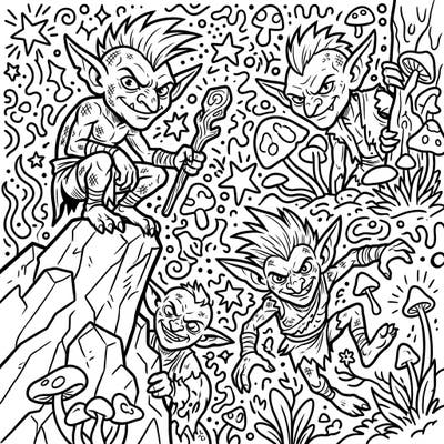 Dive into a world of colorful mischief with these playful Pop Art Goblins! This engaging coloring page is designed specifically for kids aged 4-8, offering bold outlines and fun details that are perfect for little artists.