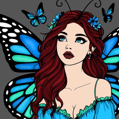 butterfly fairy realistic girl