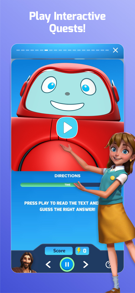 Superbook Kids Bible - ジョイとロボットのギズモが登場するインタラクティブ聖書クエスト