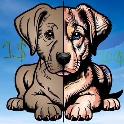 realistic dog split picture