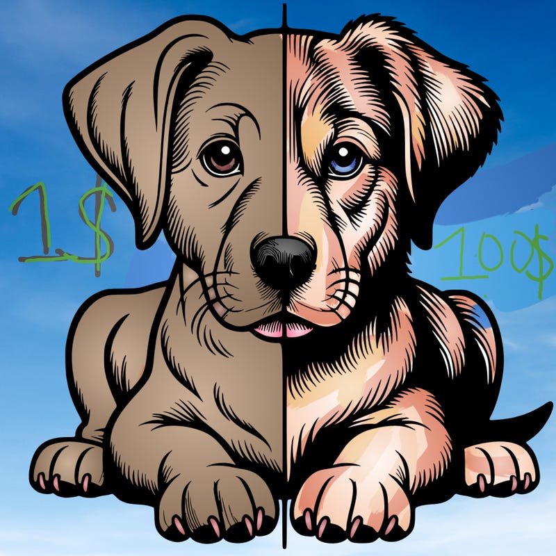 realistic dog split picture