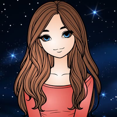 realistic girl with long hair