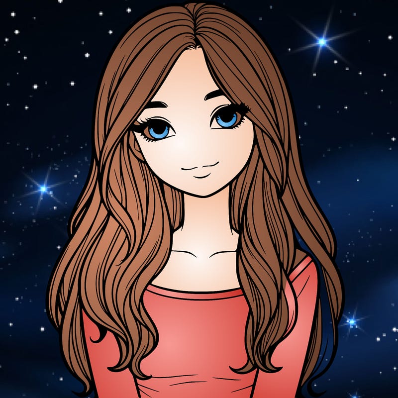 realistic girl with long hair