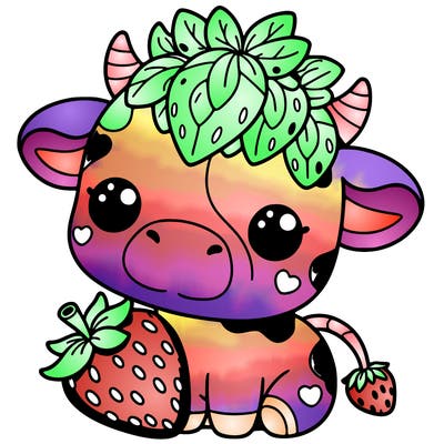 cute strawberry cow