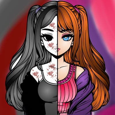 realistic girl split