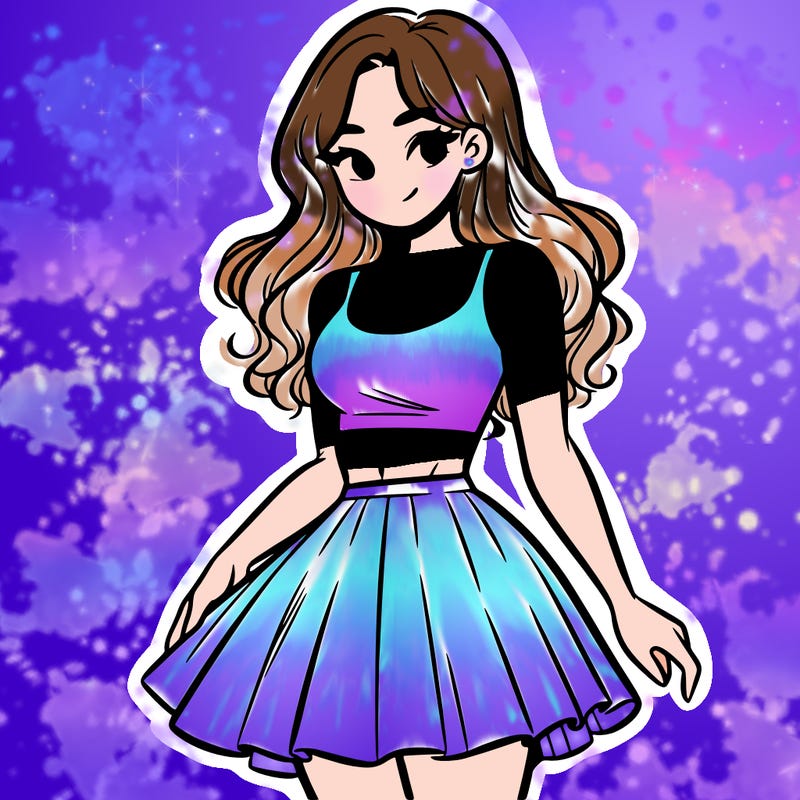 woman in a skirt and crop top