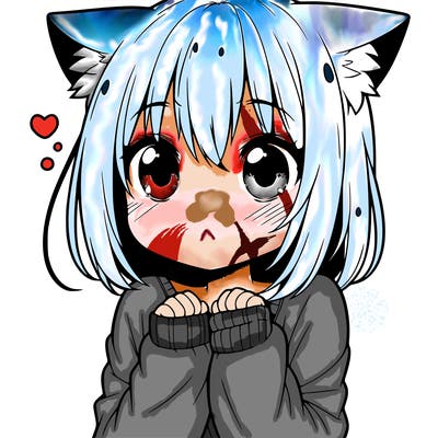 shy anime catgirl