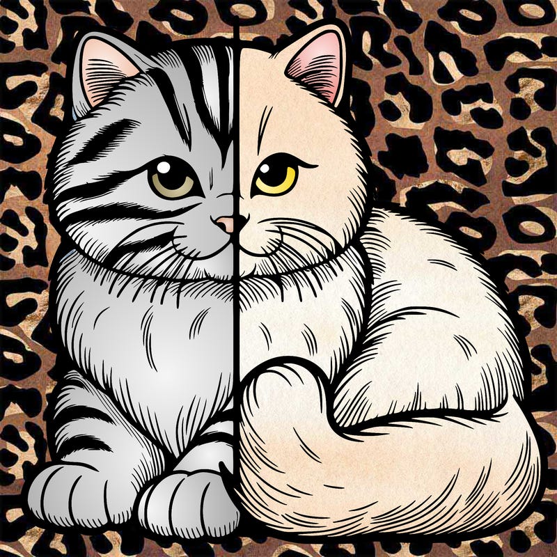 realistic split cat