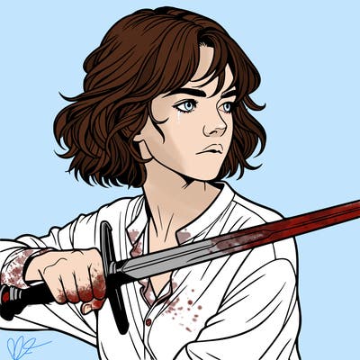 realistic girl with a sword