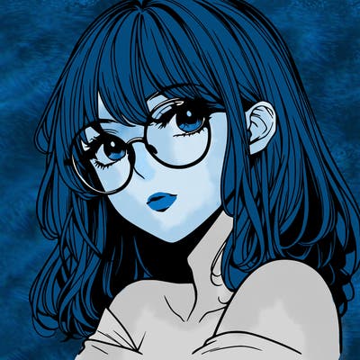 manga woman character with glasses and nice lips