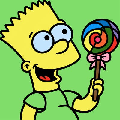 bart liking a lollipop