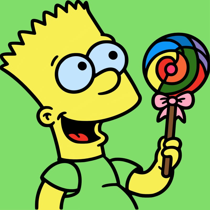 bart liking a lollipop