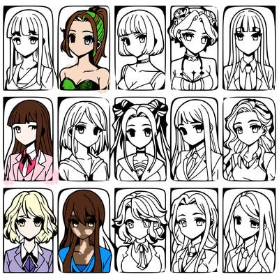 girls that look diffrent anime