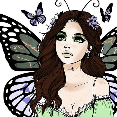 butterfly fairy realistic girl