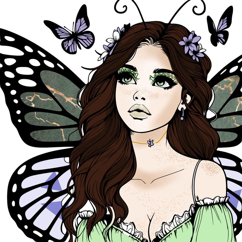 butterfly fairy realistic girl
