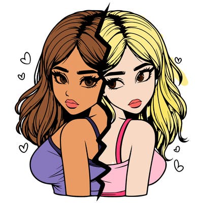 realistic girl split