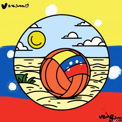 volleyball on a beach