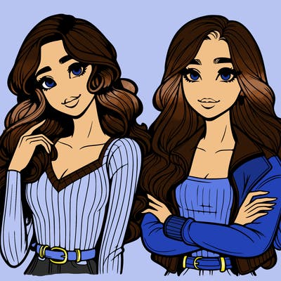 two realistic pretty best friends