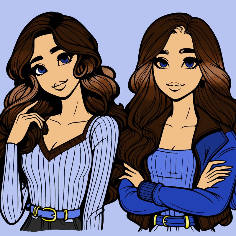 two realistic pretty best friends