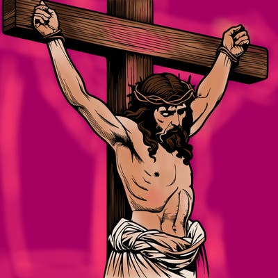 jesus realistic on the cross