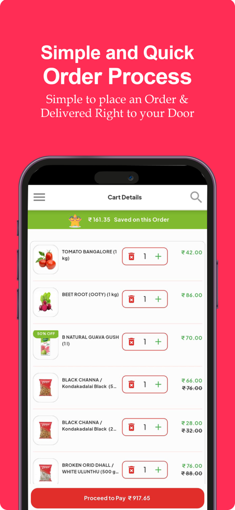 Grace Online Supermarket - Grace Online Supermarket cart interface showing a list of grocery items with prices and checkout button