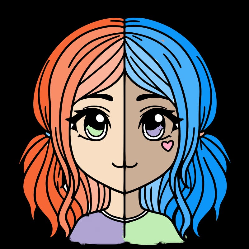 split girl just the face