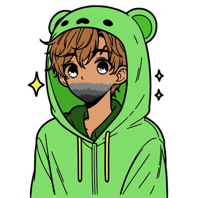 a 17 year old boy in a cute animal hoodie