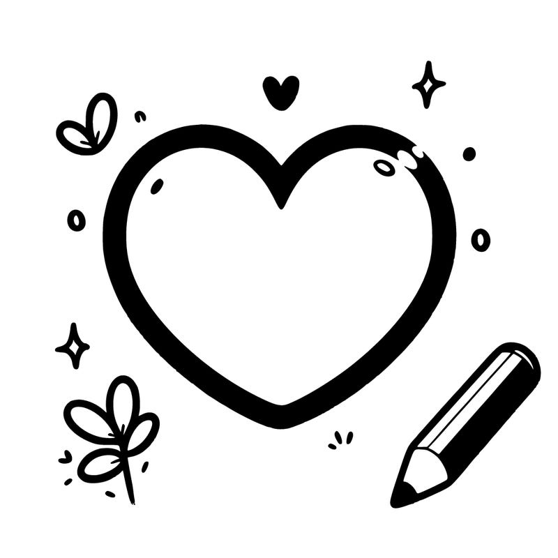 blank simple heart