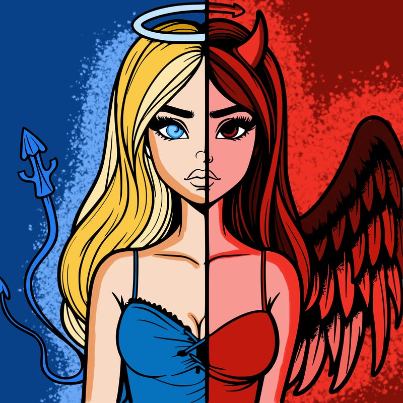 devil vs angel realistic girl