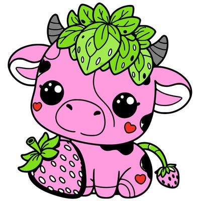 cute strawberry cow