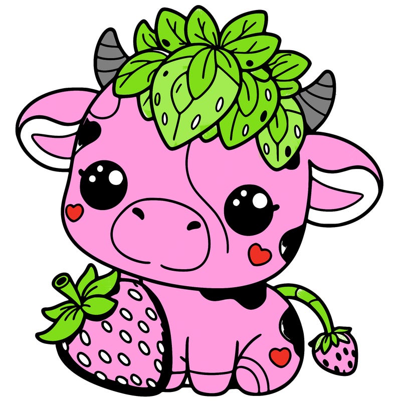 cute strawberry cow
