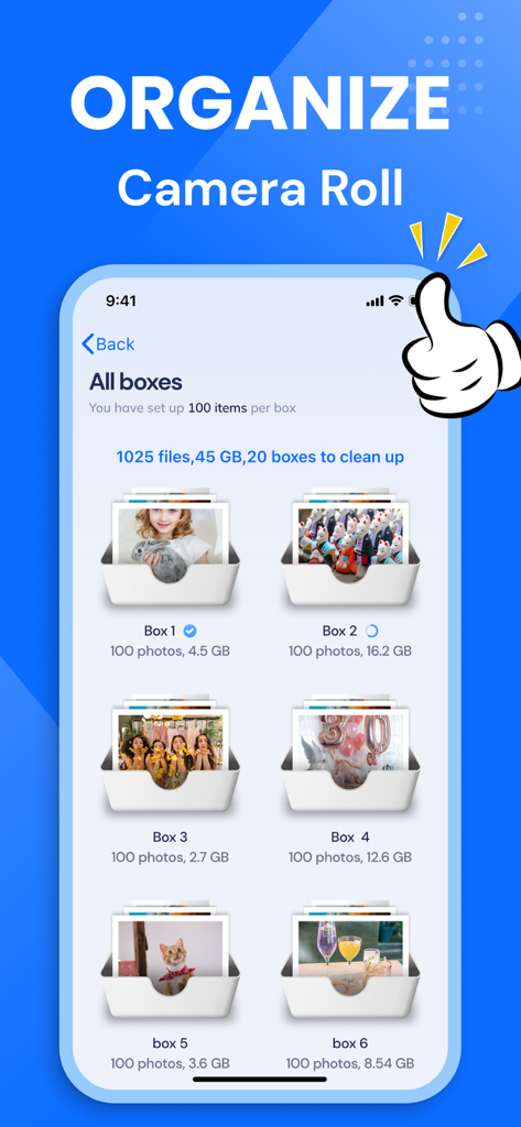 Clean Storage Now: Cleanup App - Smartphone screen showing photo folders organized for storage cleanup