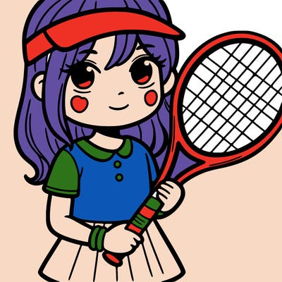 girl holding tennis racket