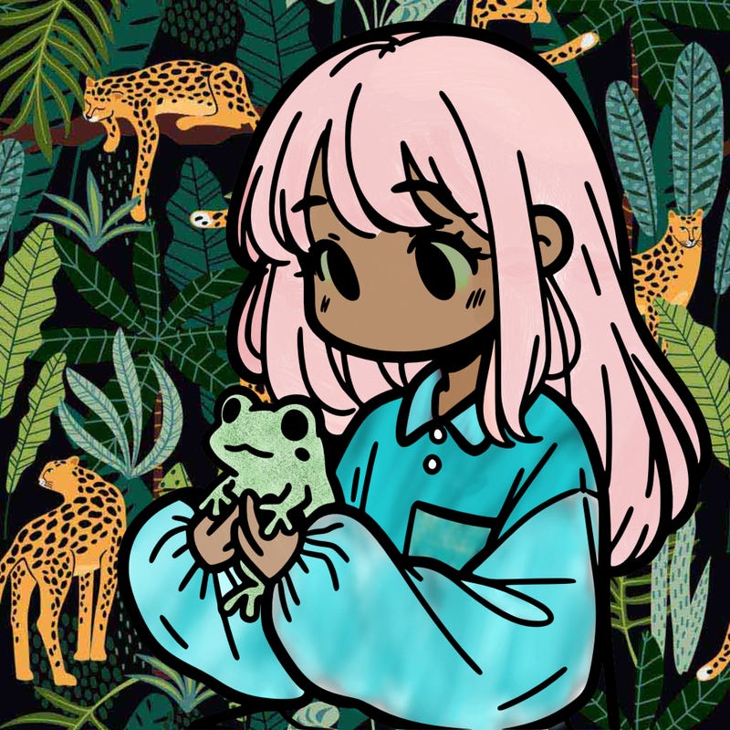 girl with long hair and a oversized shirt. and she is holding a frog