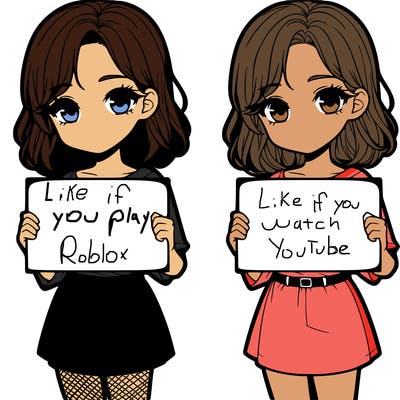 a realistic girl holding a sign