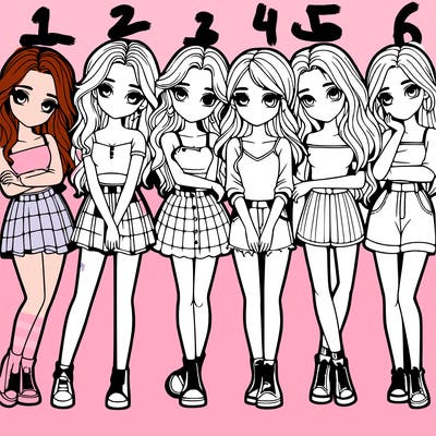 a group of girls realistic