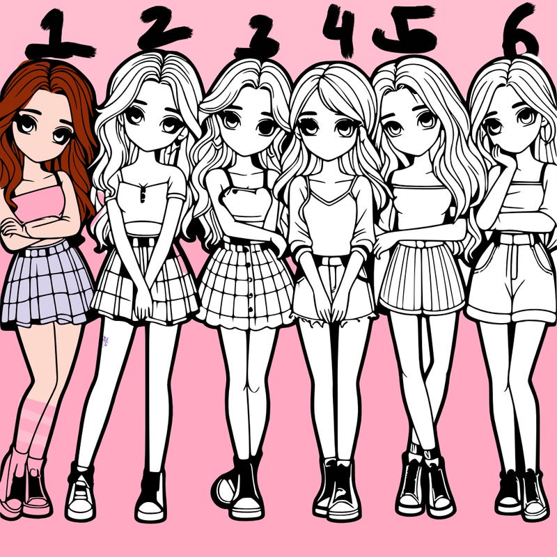 a group of girls realistic