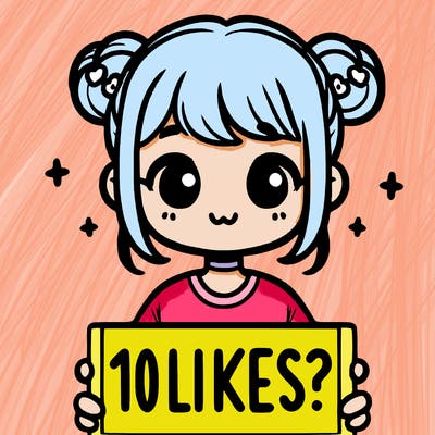 cute girl that is holding a sign that says 10 likes?