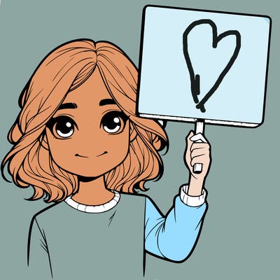 realistic girl holding up a sign