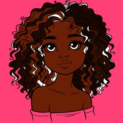 realistic girl with curly hair