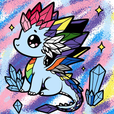 little cute crystal dragon