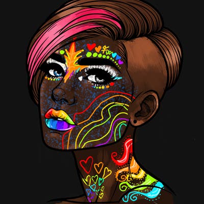 realistic woman with undercut