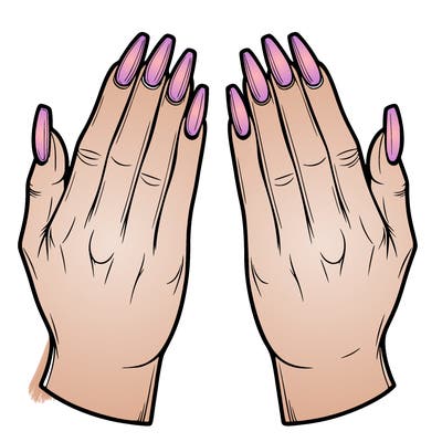 two hands with nice nails